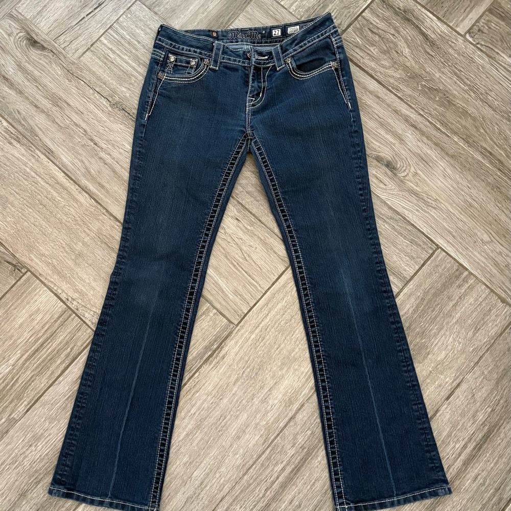 Miss Me Easy Boot Dark Wash Jeweled Jeans Size 27 EUC
